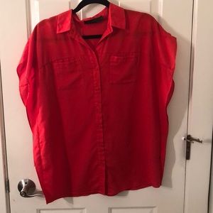 Orange button down the limited blouse
